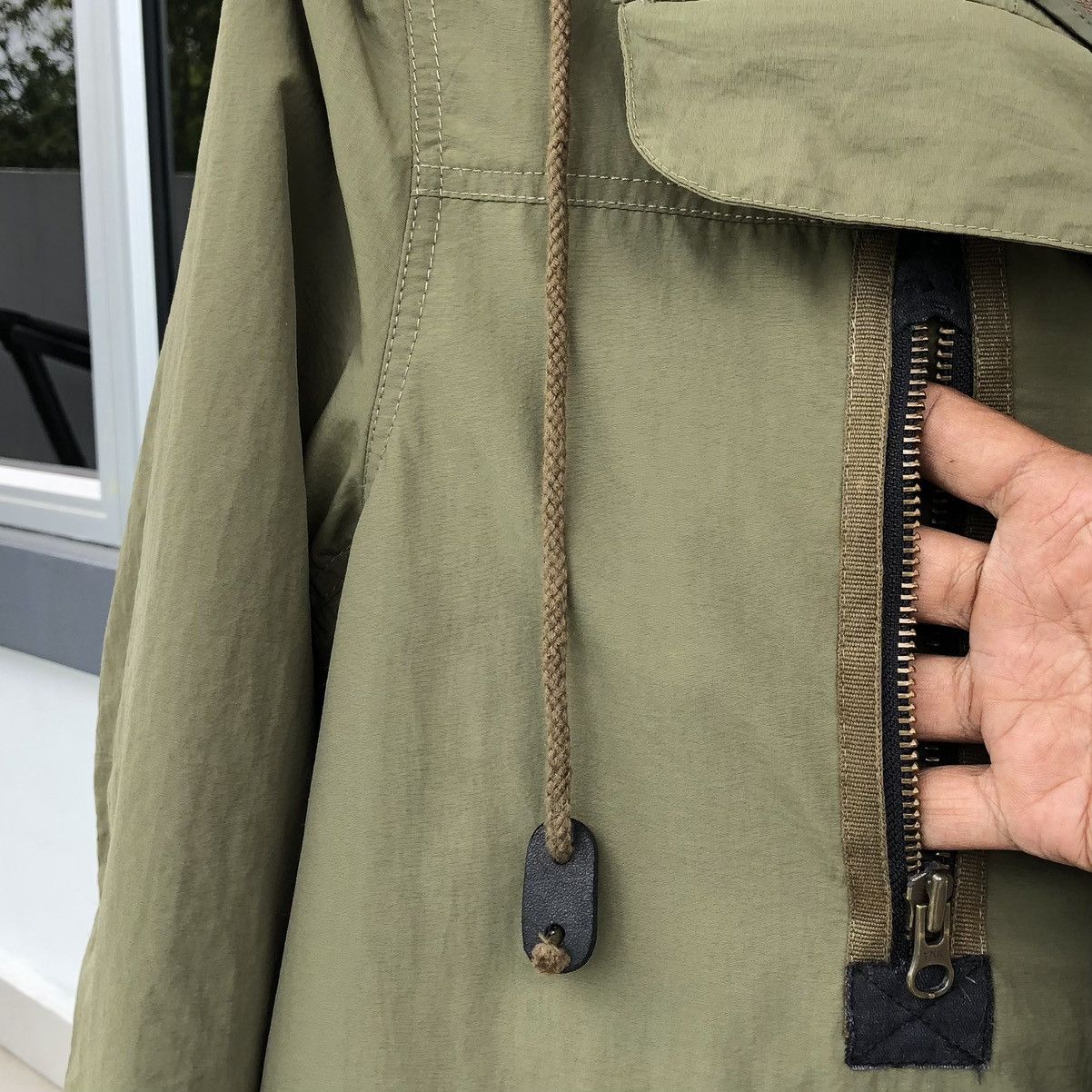 Japanese Brand BAGARCH Mod Coat Olive Military Coat Cross Big Logo Parka Size US XL / EU 56 / 4 - 5 Thumbnail