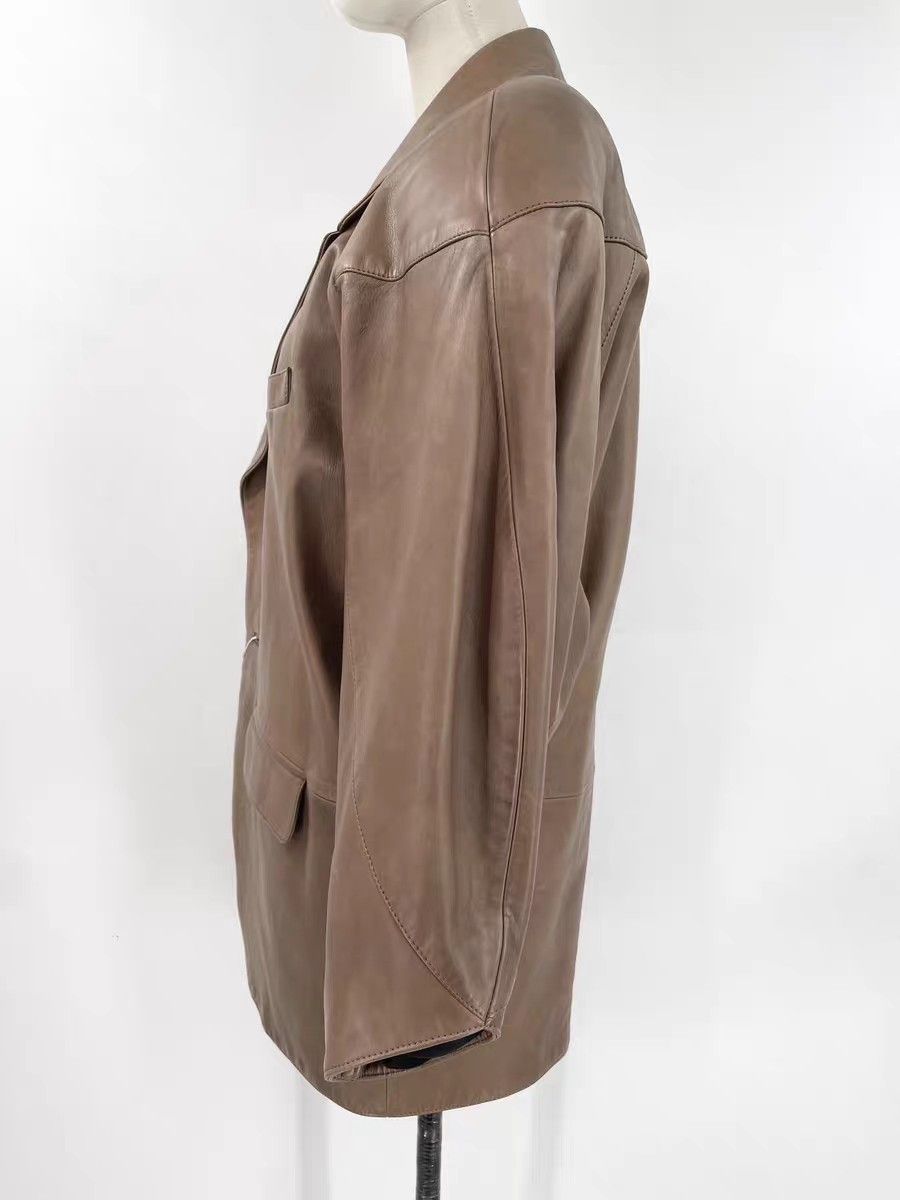 Yves Saint Laurent YSL Vintage Brown Lambskin Leather Jacket. Size S / US 4 / IT 40 - 3 Thumbnail