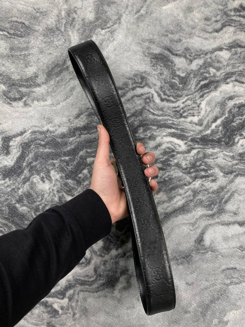 Gucci Gucci Monogram GG Big Logo Leather Belt Size ONE SIZE - 3 Thumbnail