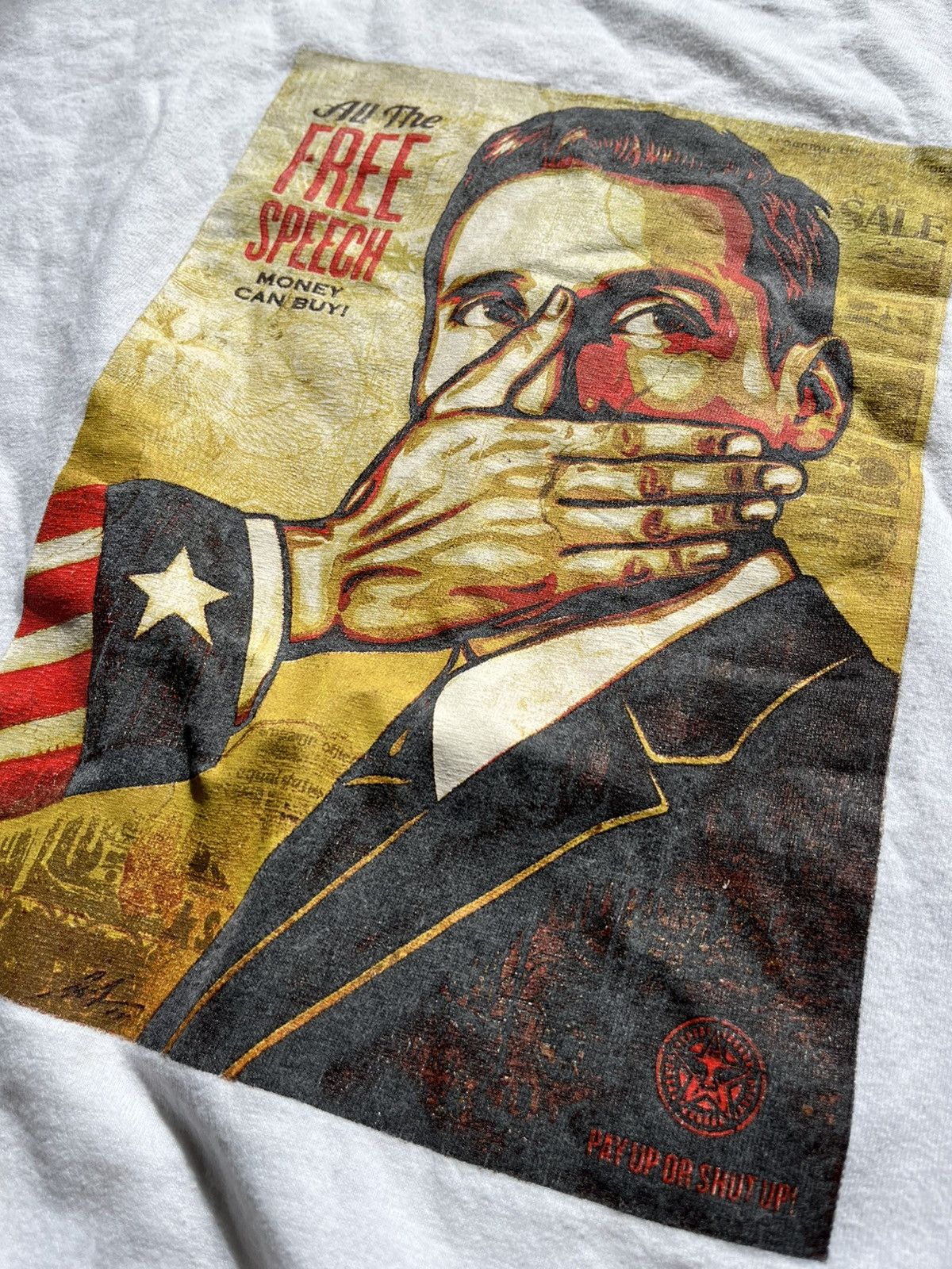 Obey White Obey All The Free Speech Money Cab Buy T-shirt Size US L / EU 52-54 / 3 - 3 Thumbnail