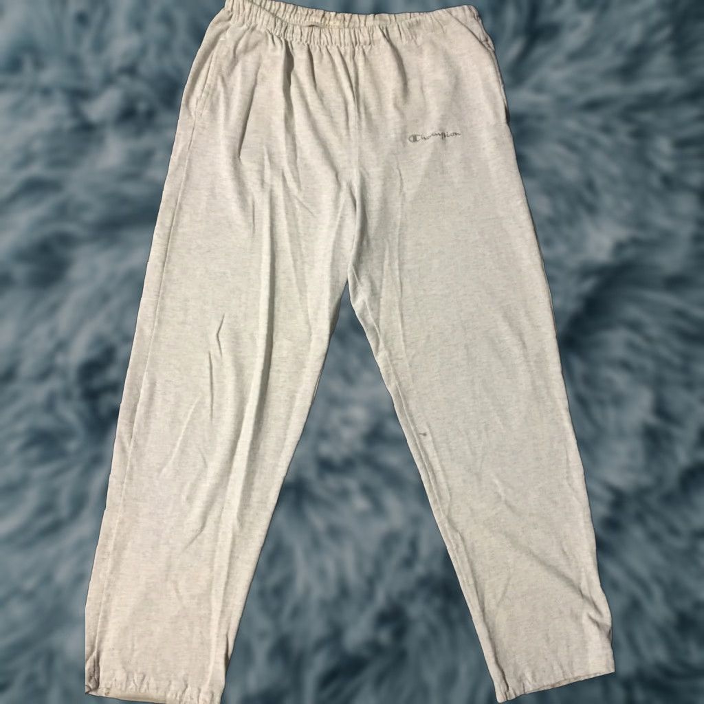 Champion VINTAGE Champion Sweatpants L Gray Lightweight Faded 80s 90s USA Gym Activewear Pants Men Size US 33 - 1 Thumbnail