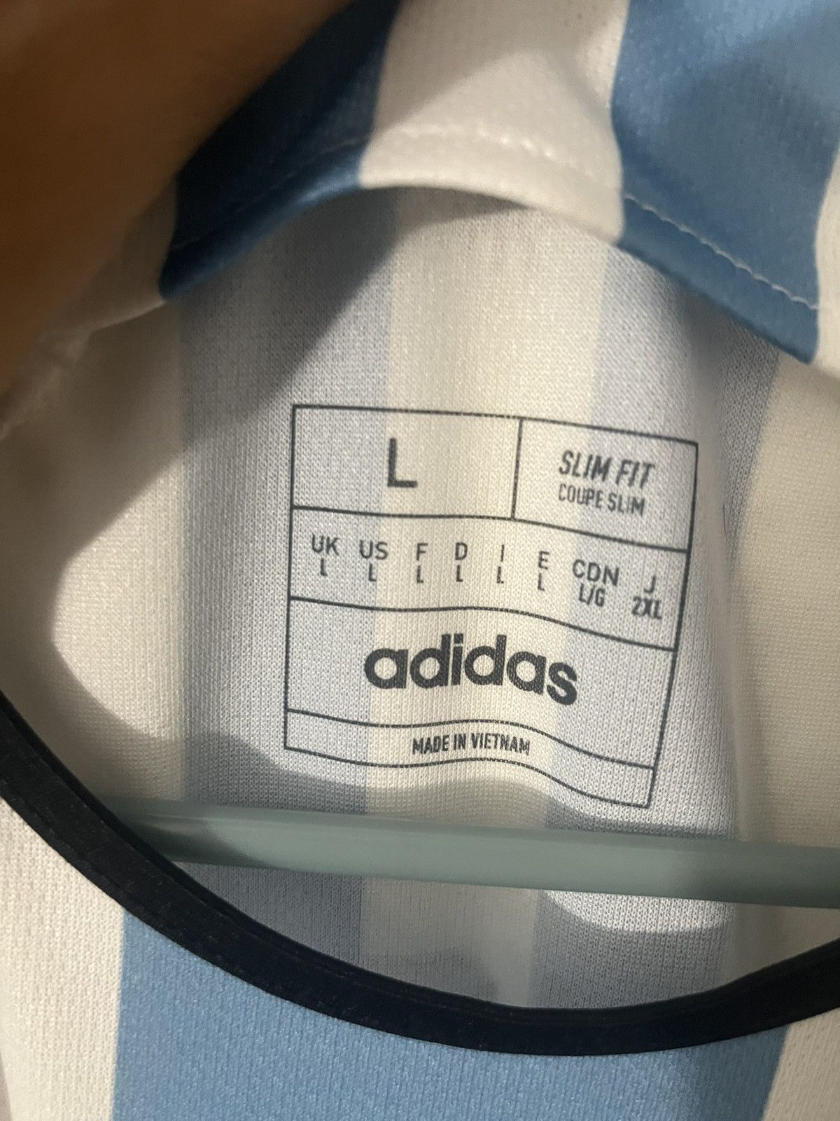 Adidas 2022 2023 Adidas Argentina Home Soccer Jersey Messi 10 Size US L / EU 52-54 / 3 - 5 Thumbnail