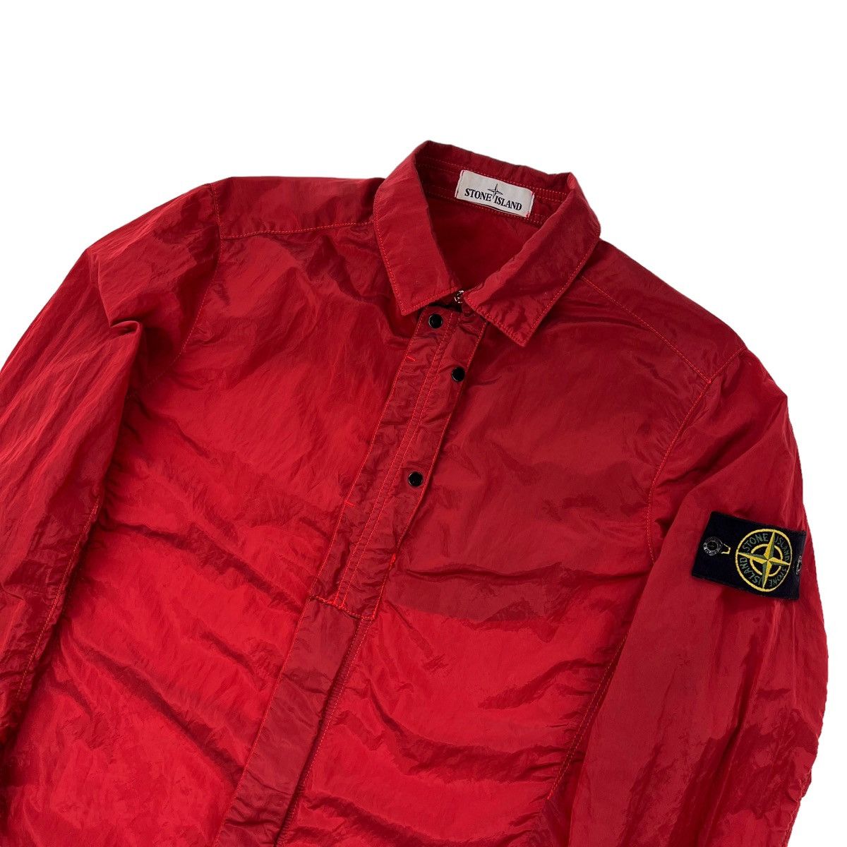 Stone Island Red Nylon Metal Overshirt Jacket