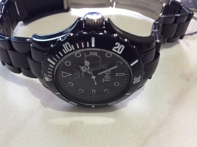 Designer Ltd black dial black plastic strap watch Size ONE SIZE - 6 Thumbnail