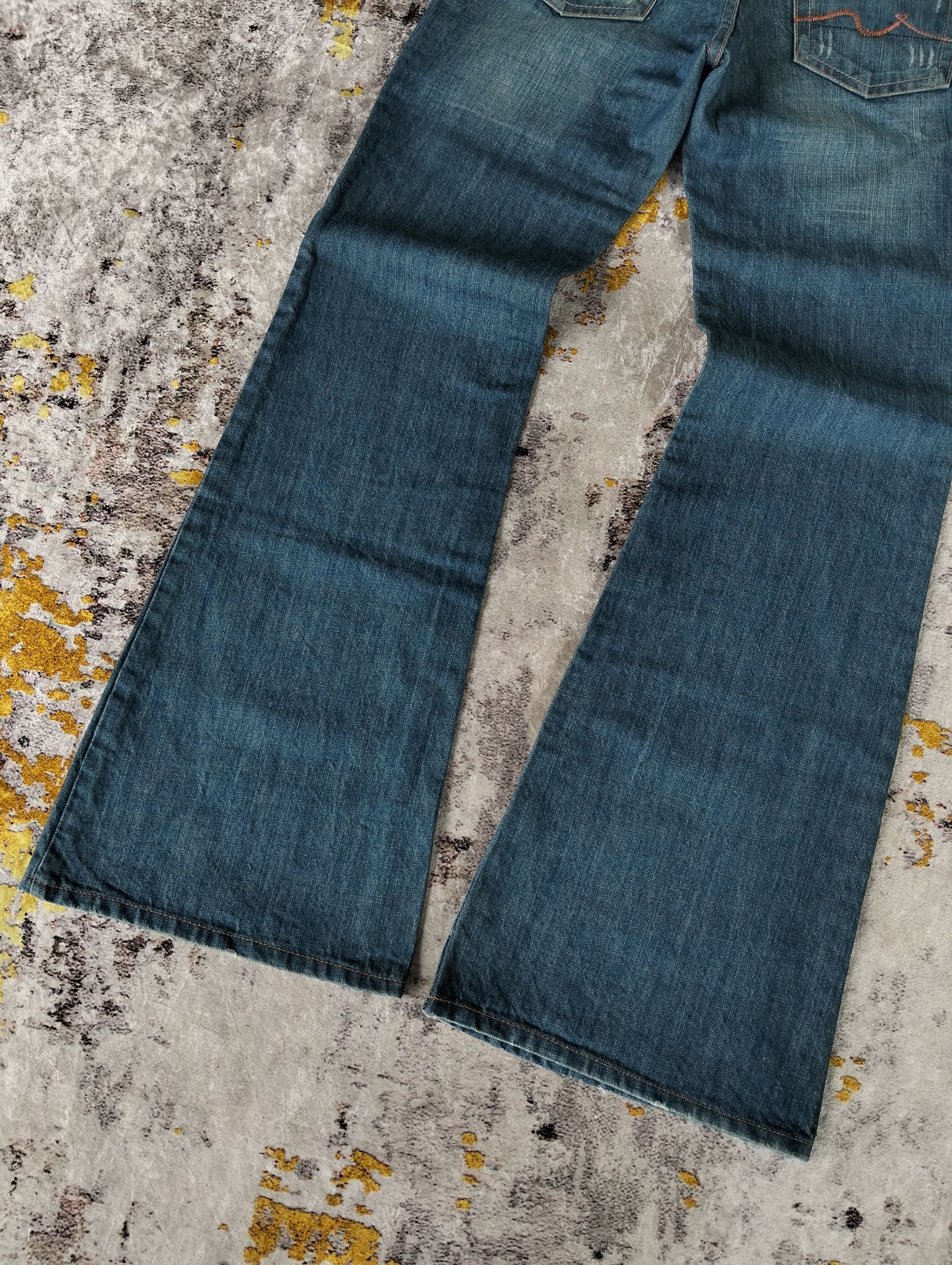 Tornado Mart Y2K Interflow Whiskers Flared Bell Bottom Low Rise Jeans Size US 28 / EU 44 - 8 Thumbnail