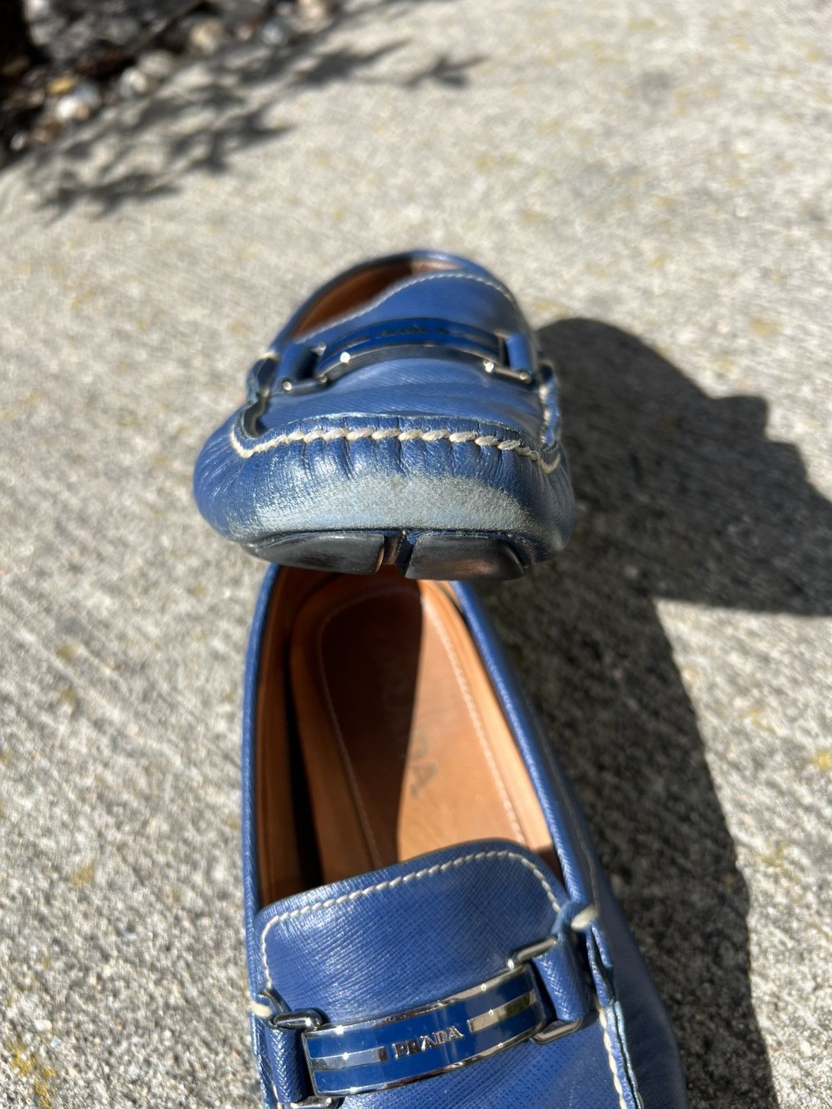 Prada × Vintage Prada Saffiano Leather Loafers Size US 8.5 / EU 41-42 - 6 Thumbnail