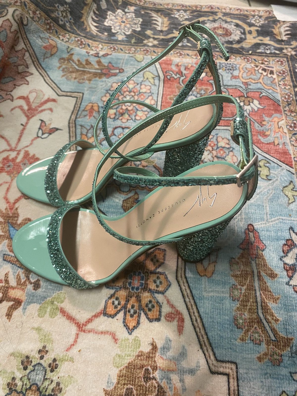 Giuseppe Zanotti Giuseppe Zanotti Green Sparkle High Heels Women’s size 38 Size US 7.5 / IT 37.5 - 2 Thumbnail