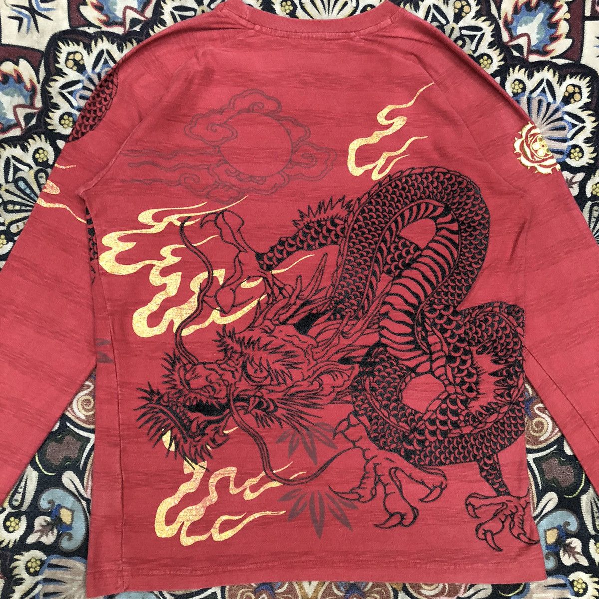 Japanese Brand Sukajan Motive Dragon Art Tatoo Long Sleeve Shirt Size US L / EU 52-54 / 3 - 9 Thumbnail