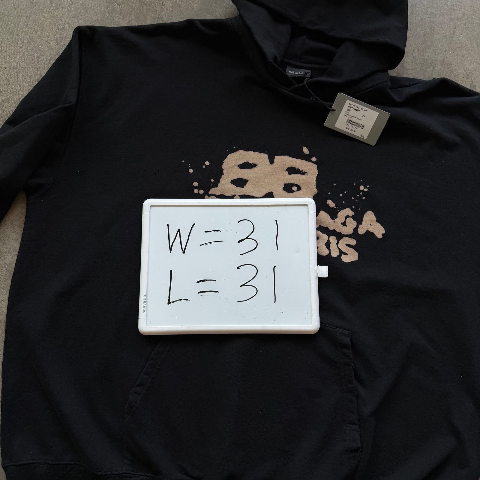 Balenciaga Mens Balenciaga Hand Drawn BB Icon Hoodie Brand New Size US XS / EU 42 / 0 - 7 Thumbnail