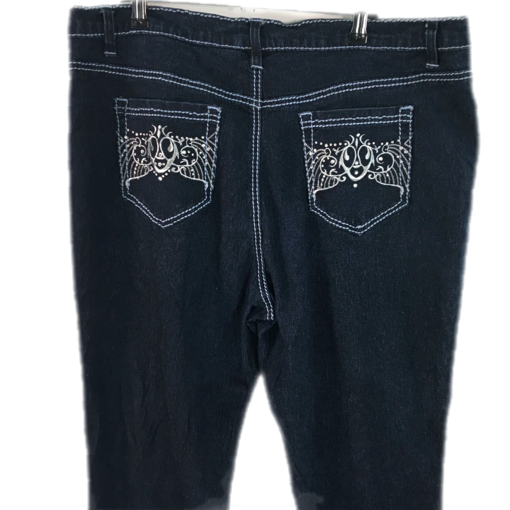 Denime Diane Gilman Wide Leg Jeans Womens Size 16 Blue High Rise Comfort Stretch 40X32 Size 38" / US 16 / IT 52 - 5 Thumbnail