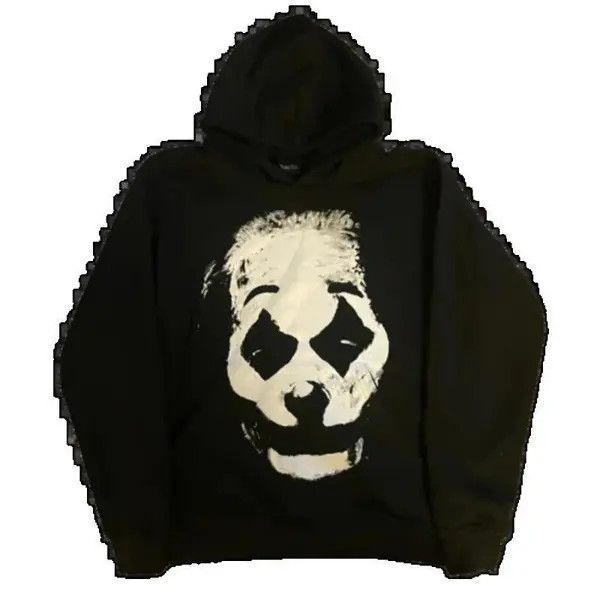 image of Vintage Harajuku Hip-Hop Clown Pattern Printed Oversized in Black, Men's (Size Medium)