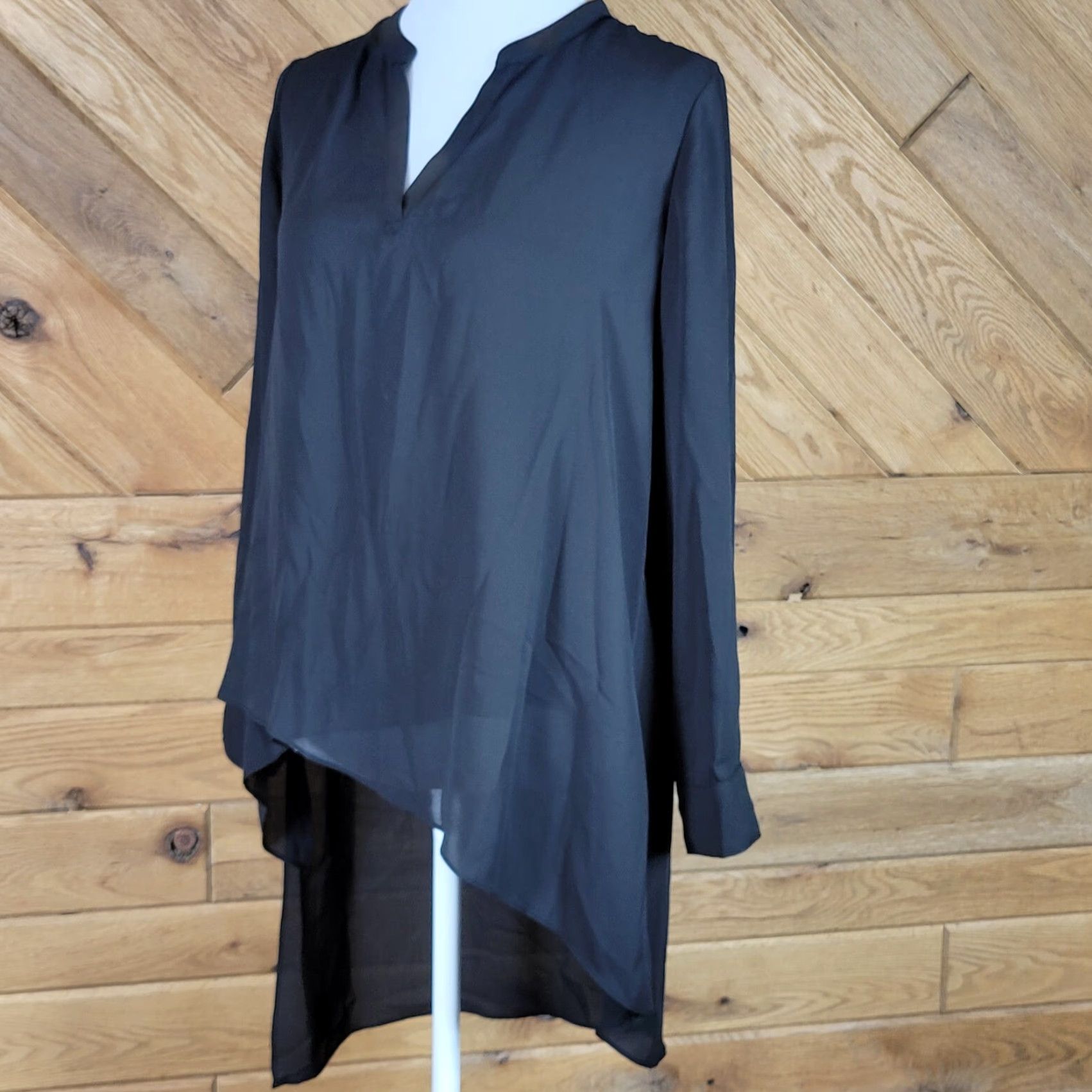Joseph Ribkoff VINTAGE Joseph Ribkoff Blouse Shirt Tunic Long Sleeve V-Neck Black 8 Womens Roll Tab Sleeve Casual Listing 90s Size M / US 6-8 / IT 42-44 - 7 Thumbnail