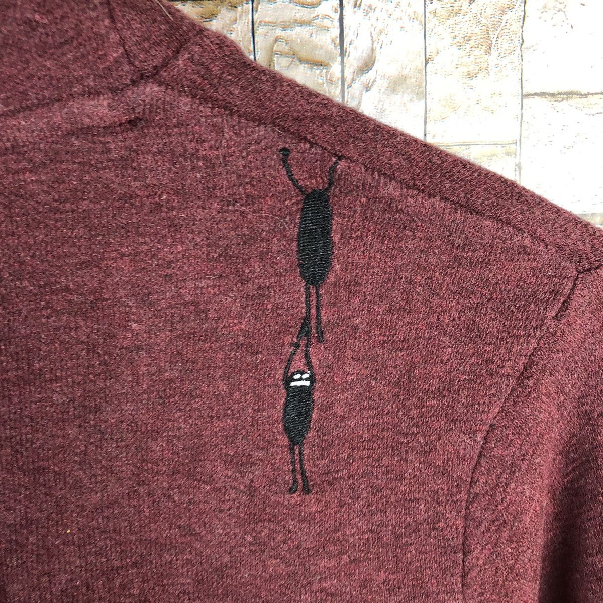 Japanese Brand Graniph Maroon Cardigan Knitwear #A1204 Size US S / EU 44-46 / 1 - 12 Thumbnail
