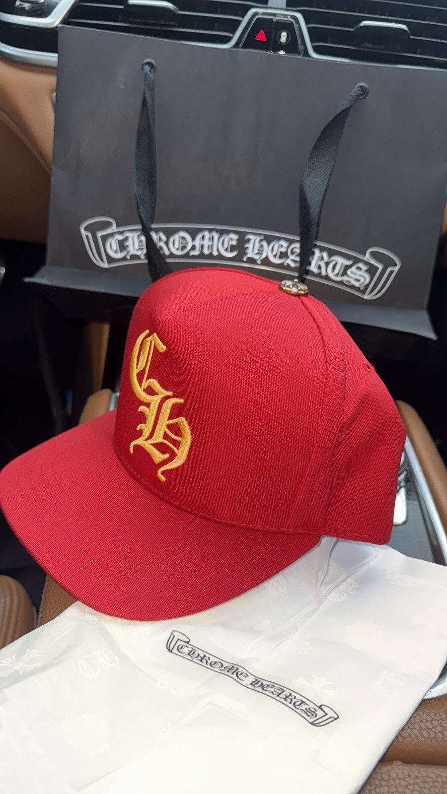 Chrome Hearts Chrome Hearts C H Baseball Hat - Red / Yellow Brand Size ONE SIZE - 7 Thumbnail