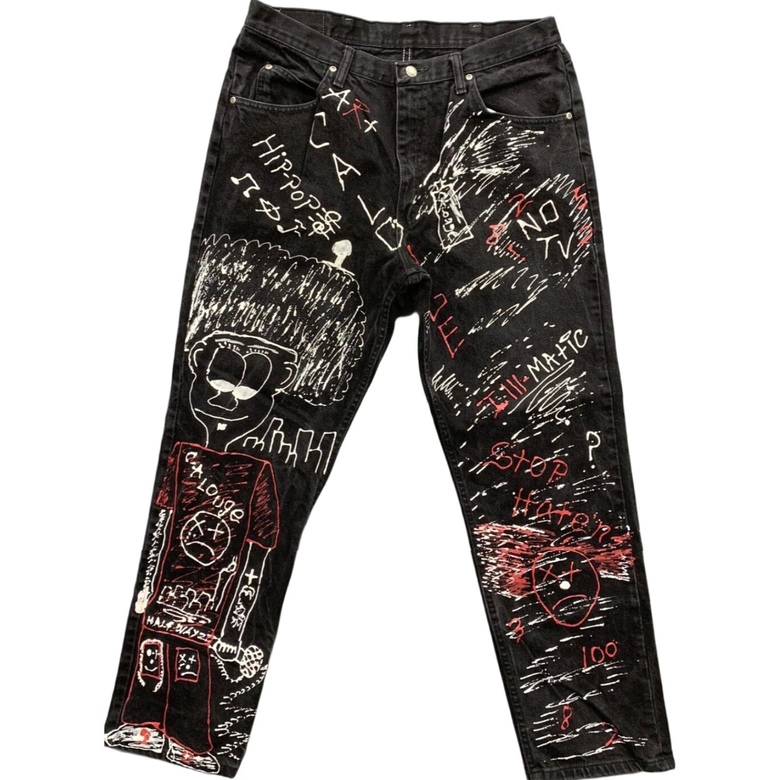 Wrangler Jeans Men 36x32 Black Cotton Straight Fit Vintage 90s