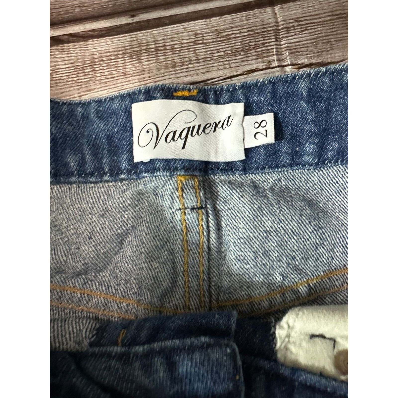 Vaquera Vaquera NYC elongated twisted hem denim jeans sz 28 mspr 