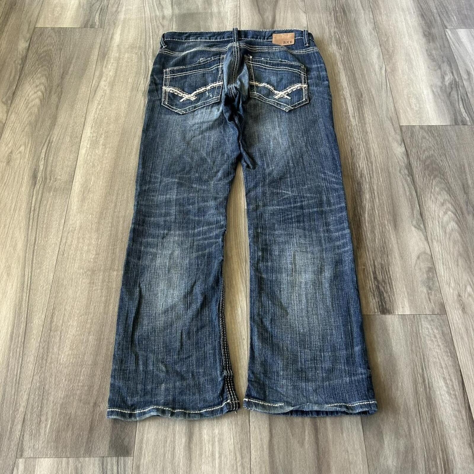 BKE Vintage Y2k Bootcut Baggy Denim Jeans Embroidered BKE 32/30 Size US 32 / EU 48 - 4 Thumbnail