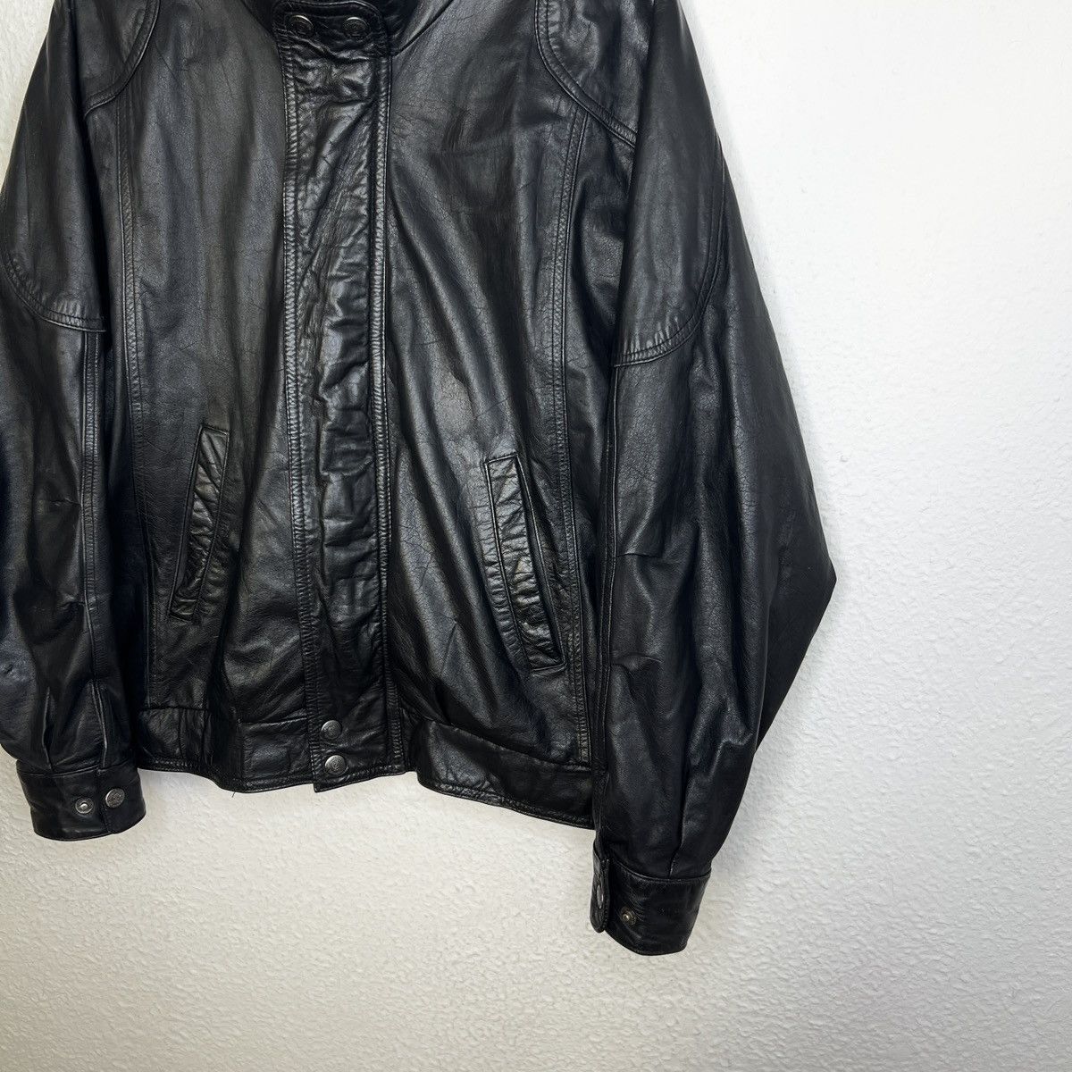 Japanese Brand Vintage Leather Jacket Biker Ramones Black Genuine Trucker Size US M / EU 48-50 / 2 - 3 Thumbnail