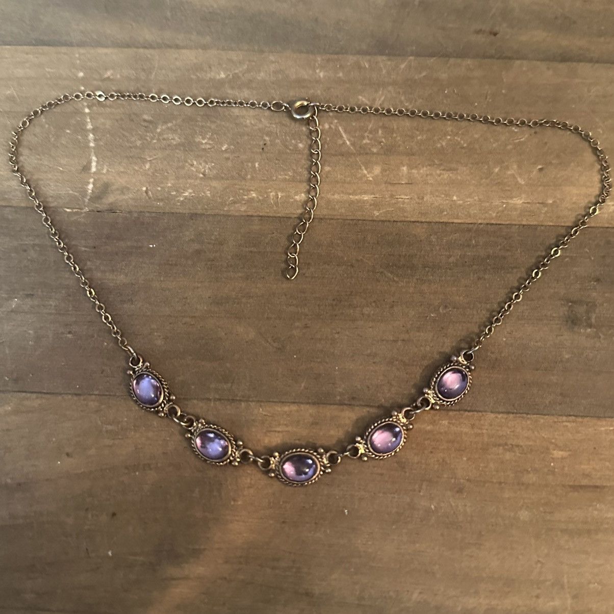 Vintage Vintage purple cabochon link necklace Size ONE SIZE - 2 Thumbnail