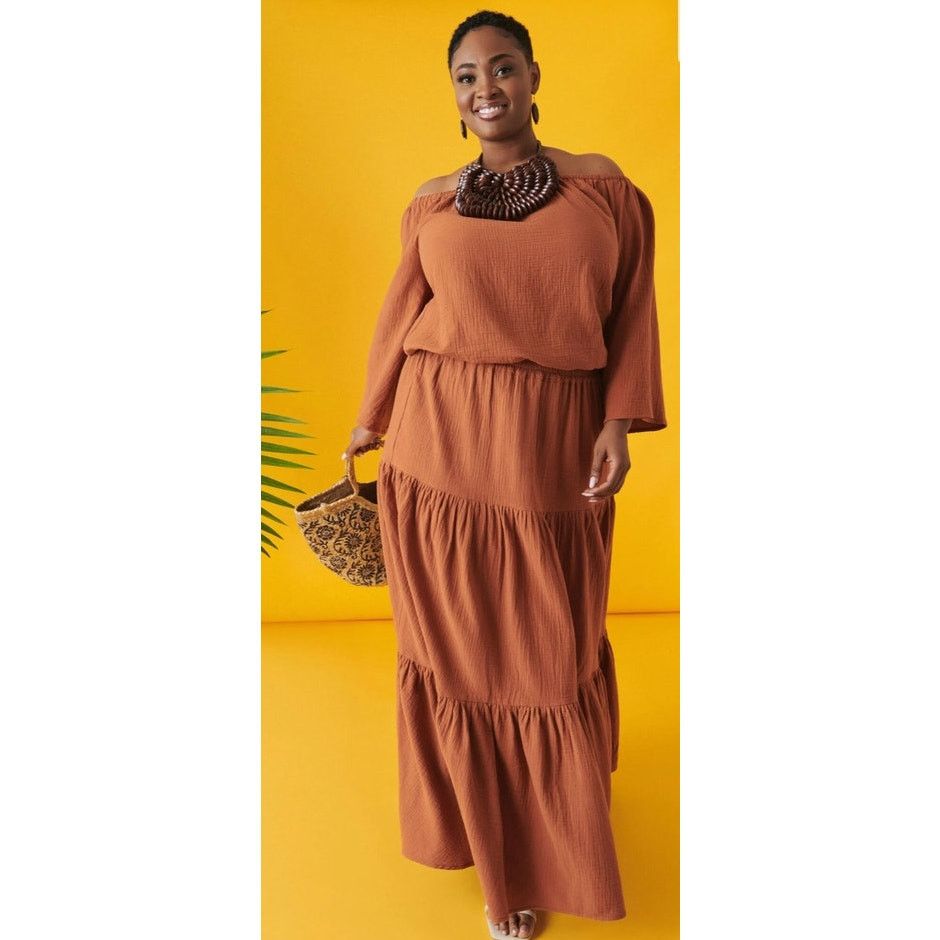Other PLUS Size 30/32 5X Cotton Gauze Maxi Skirt & Top | 2-pc set Size 4XL / US 24-26 - 1 Thumbnail