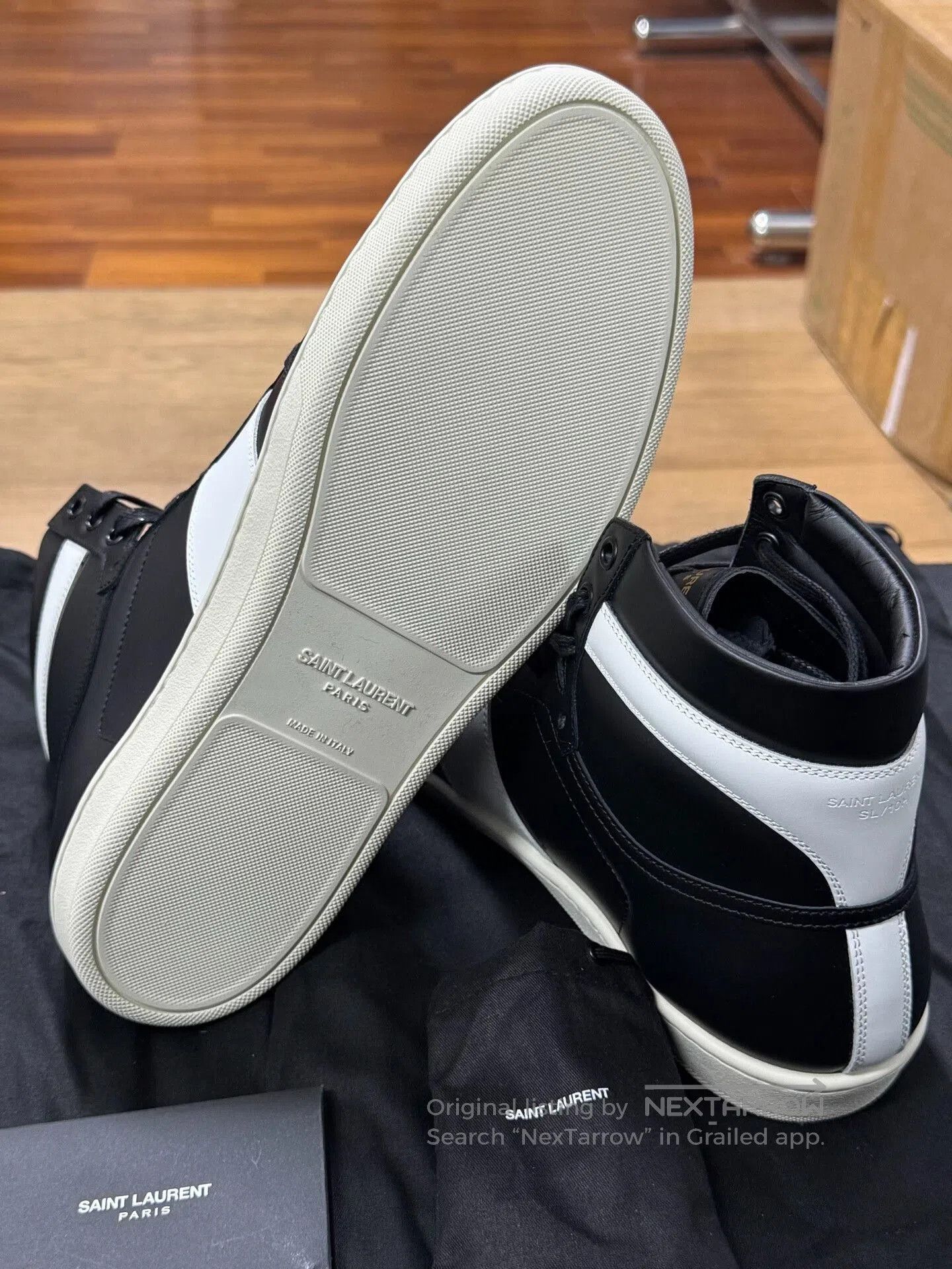 Saint Laurent Paris saint laurent court leather high-top sneakers. Size US 10 / EU 43 - 6 Thumbnail