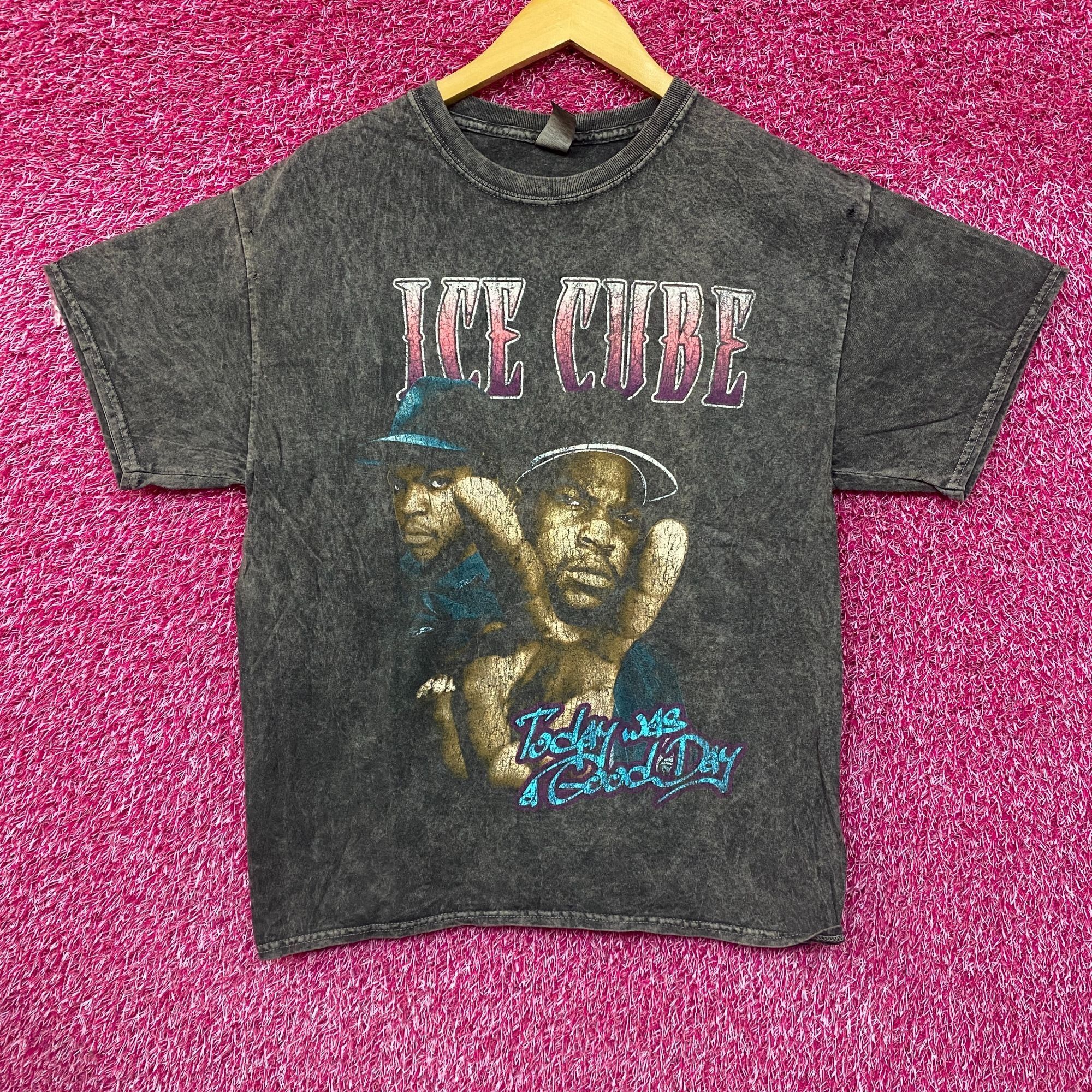 Rap Tees Ice Cube Today Was a Good Day West Coast Rap Acid Wash Tee l Size US L / EU 52-54 / 3 - 1 Thumbnail