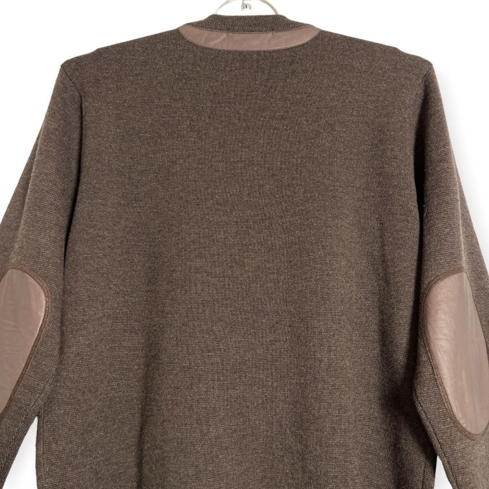 Raffi Raffi Linea Uomo Merino Wool Elbow Patch Sweater Brown L Size US L / EU 52-54 / 3 - 8 Thumbnail