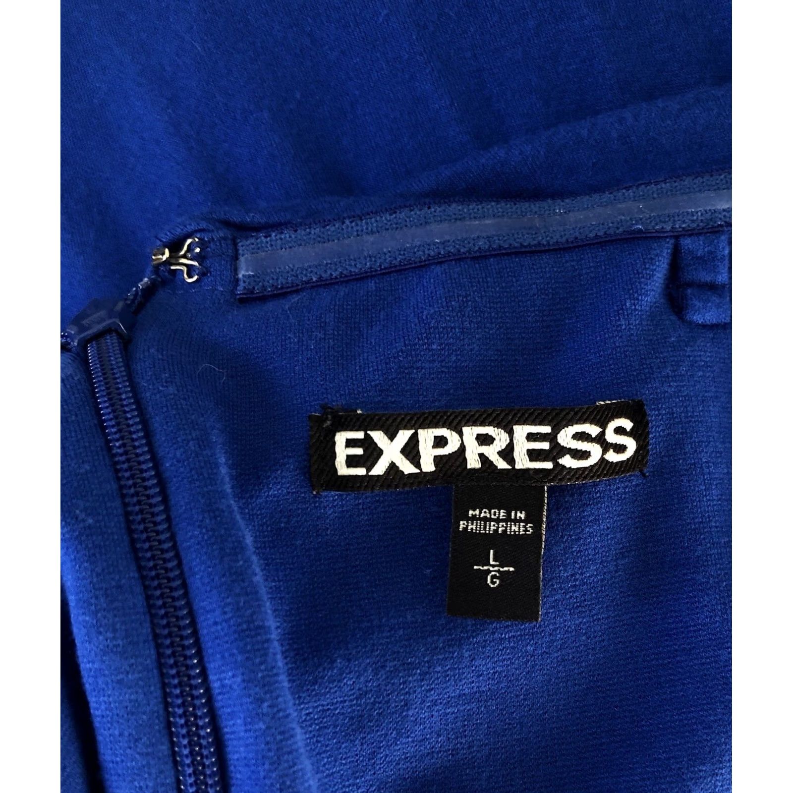 Express Vintage Sweetheart Dress L Blue Strapless Draped Ruched Y2K Glam Punk Shealth Size L / US 10 / IT 46 - 4 Thumbnail