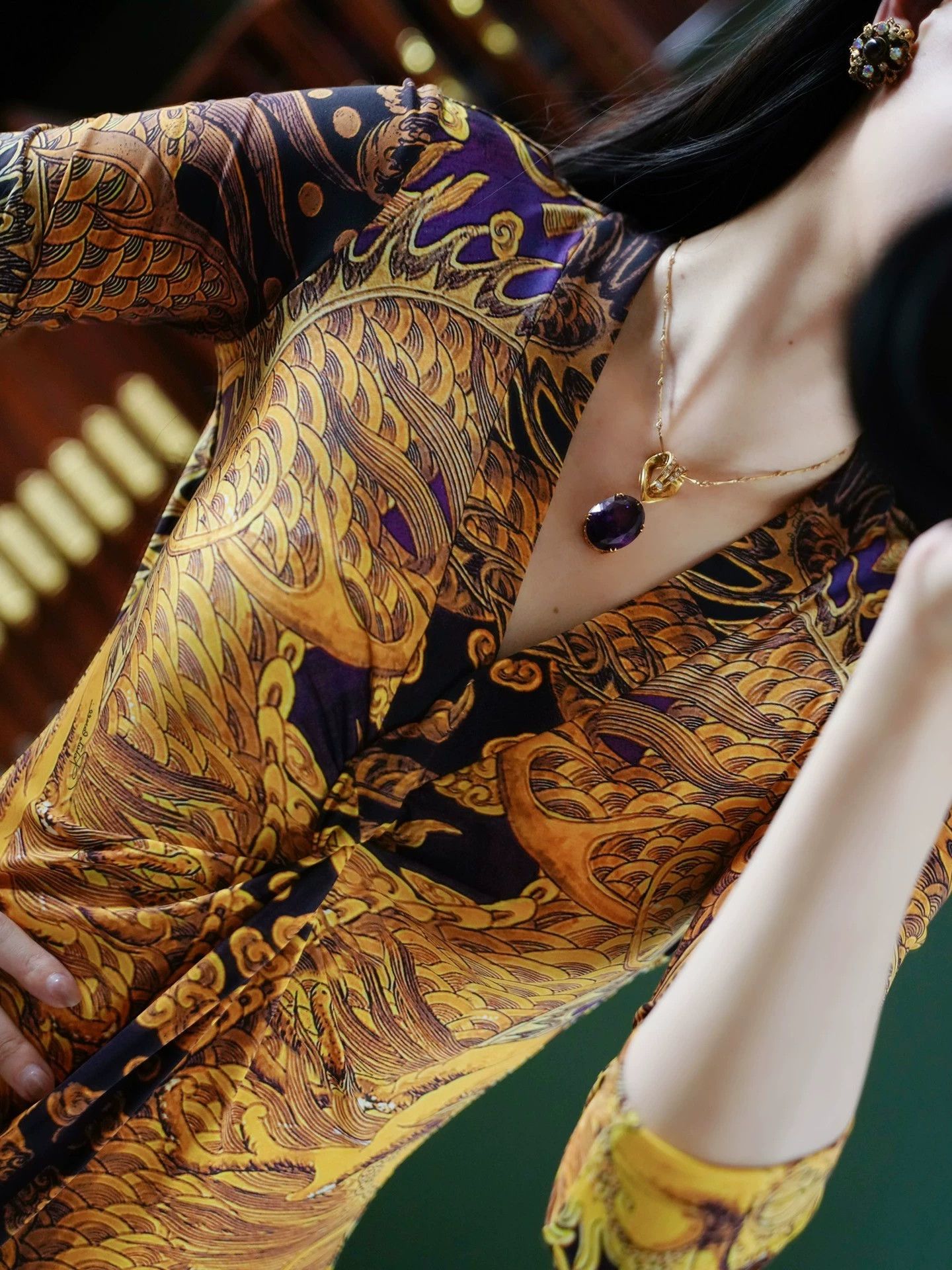Roberto Cavalli Roberto Cavalli Vintage Dunhuang Print Slim Fit Dress Size M / US 6-8 / IT 42-44 - 6 Thumbnail