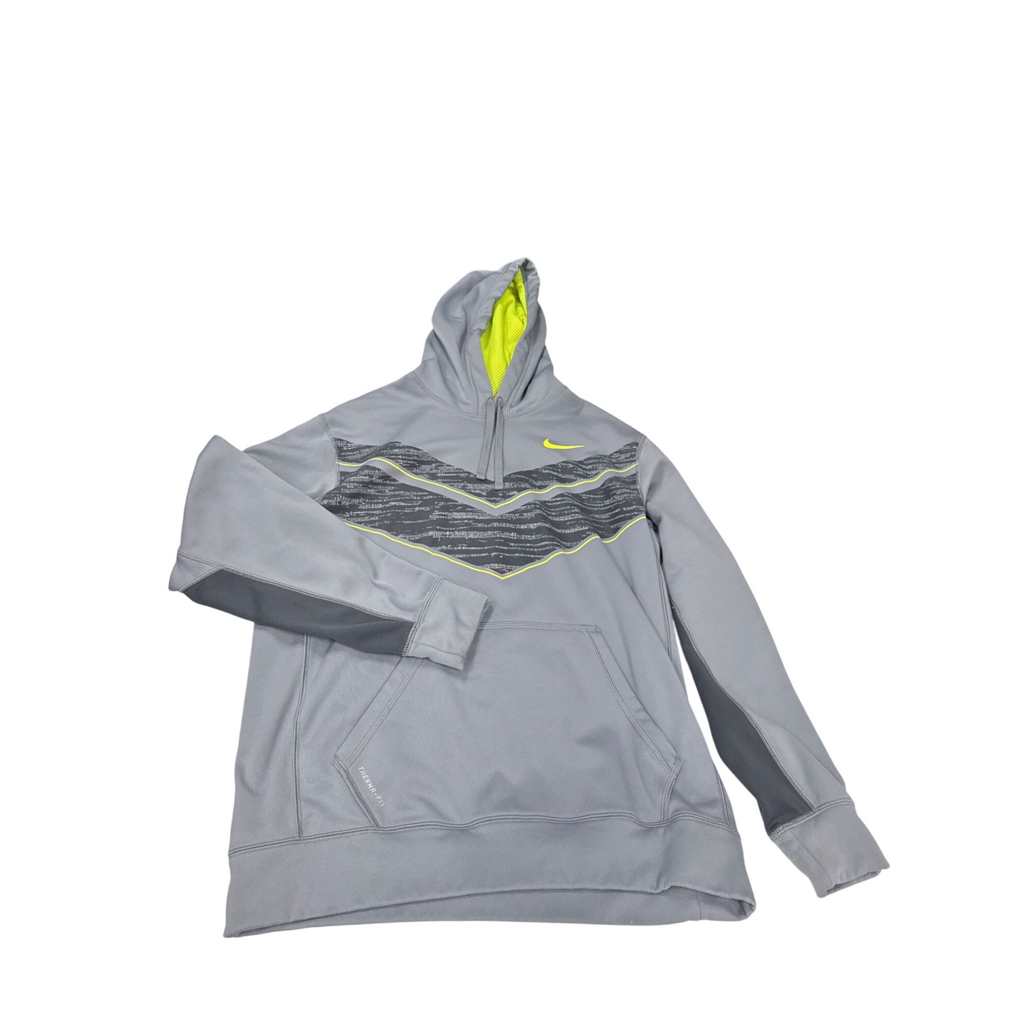 Nike Nike Therma-Fit Gray & Yellow Mens Hoodie Size M SKU 7221 Size US M / EU 48-50 / 2 - 1 Thumbnail