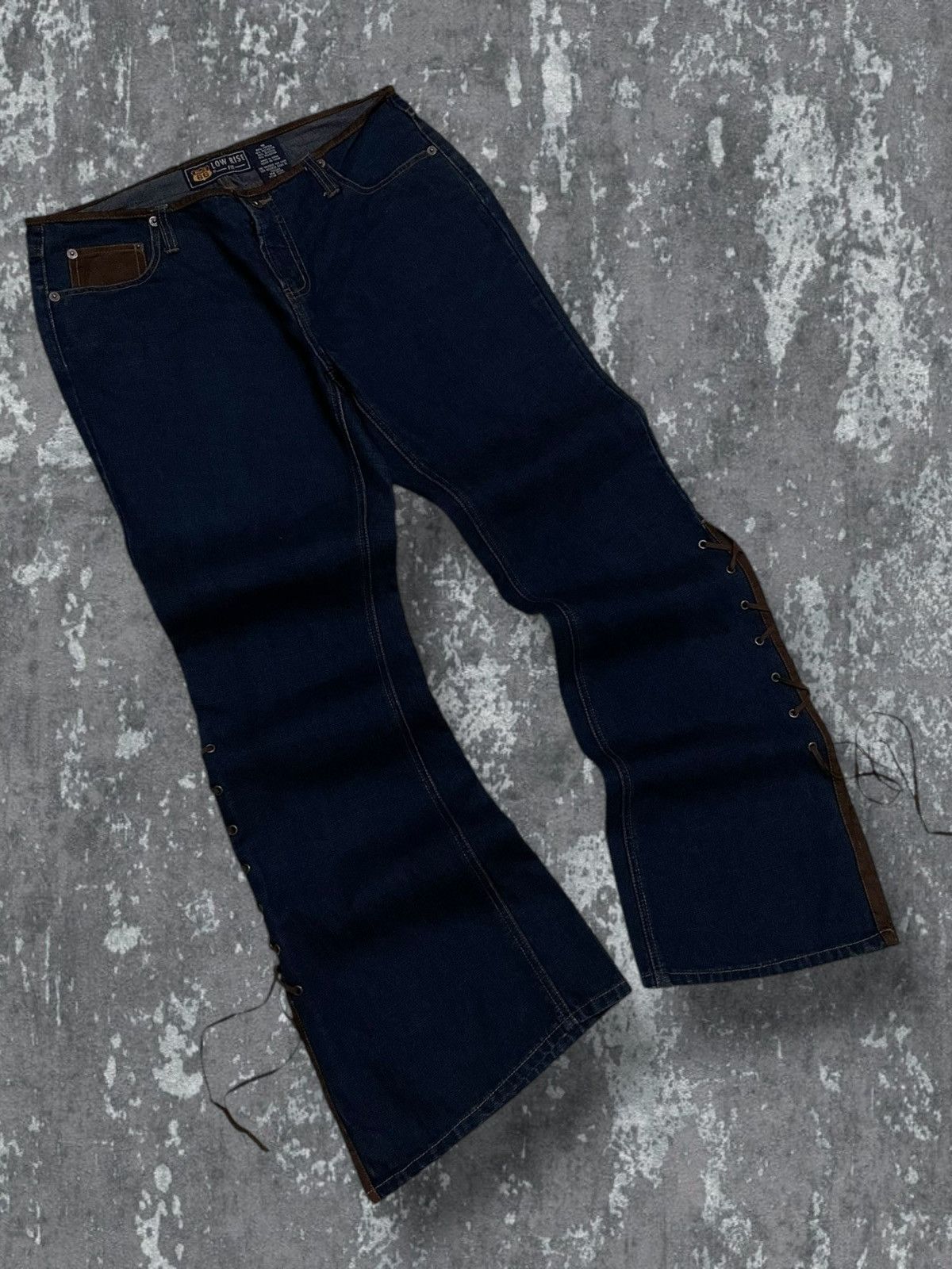Japanese Brand Vintage 90s Designer Route 66 Rare Flared Lace Cowboy Denim Size US 32 / EU 48 - 2 Thumbnail