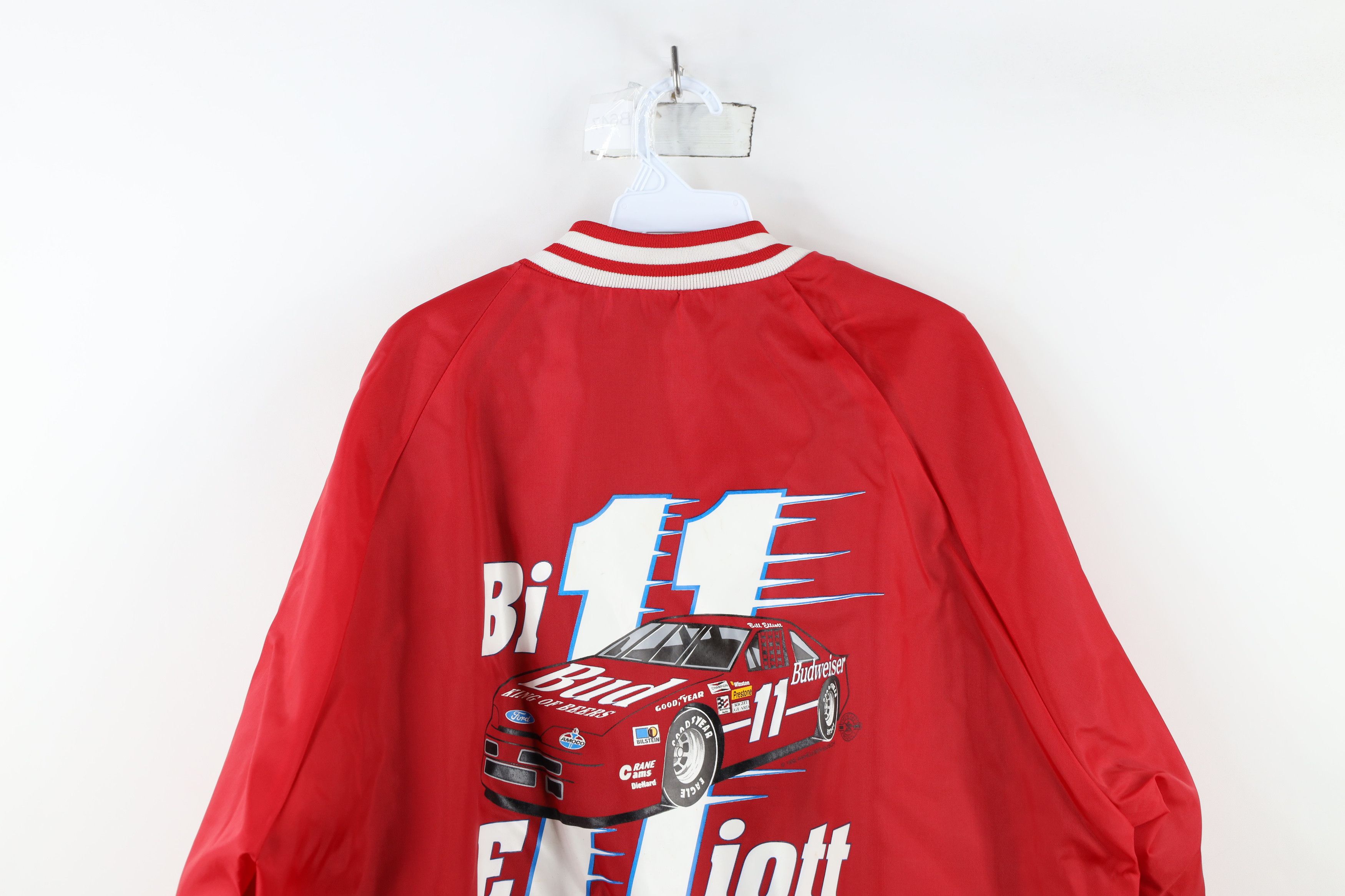 Vintage Vintage 90s NASCAR Bill Elliott Racing Bomber Jacket Red USA Size US XL / EU 56 / 4 - 15 Thumbnail