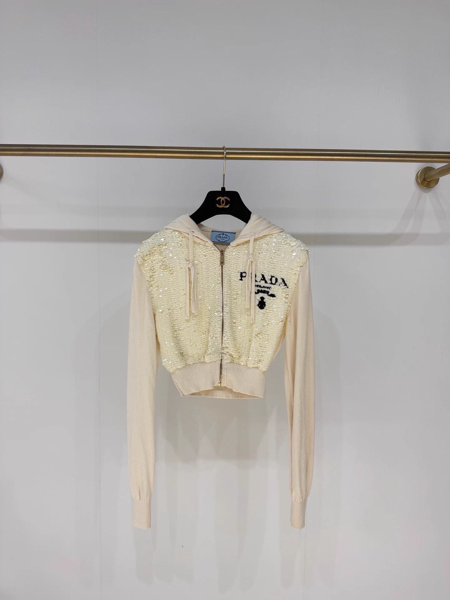Prada Prada Heavy Cashmere Sequin Logo Cardigan 99% New 36 Size XS / US 0-2 / IT 36-38 - 1 Thumbnail