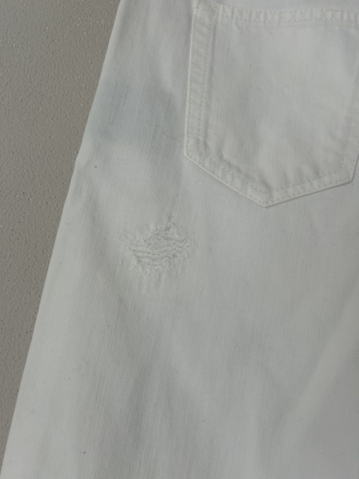 Saint Laurent Paris White Distressed D18 M/SL-LW Jeans Size US 33 - 12 Thumbnail
