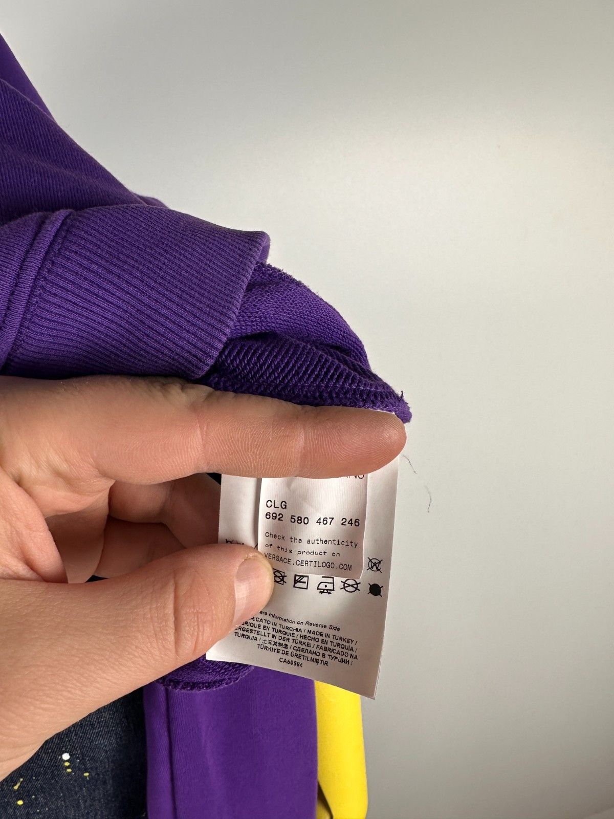 Versace Versace Jeans Mens Sweatshirt Big Logo Purple Size S Size US S / EU 44-46 / 1 - 8 Thumbnail