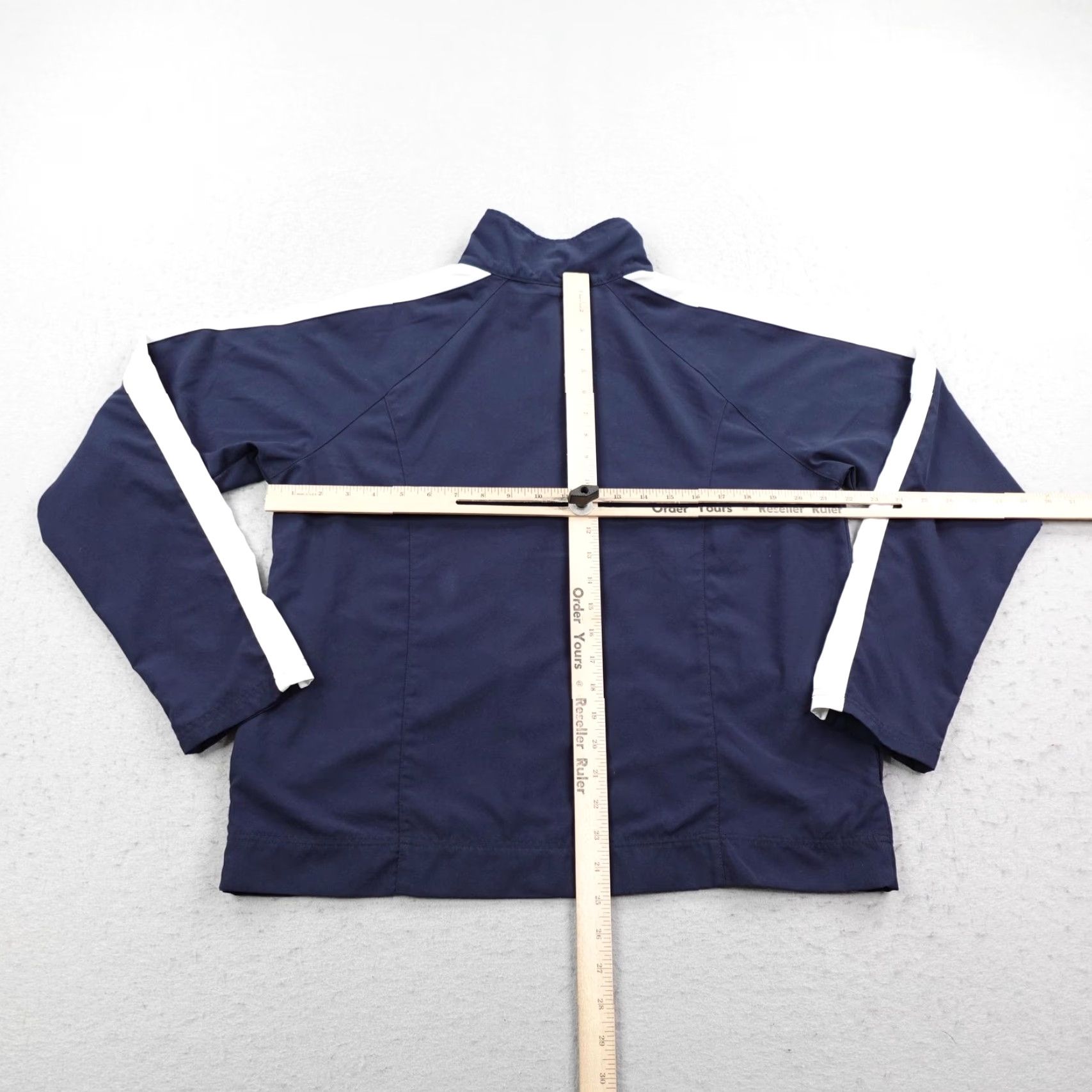 Nike VINTAGE Nike Jacket Womens Large Blue Track Coat Windbreaker Full Zip Swoosh Y2K Size L / US 10 / IT 46 - 6 Thumbnail
