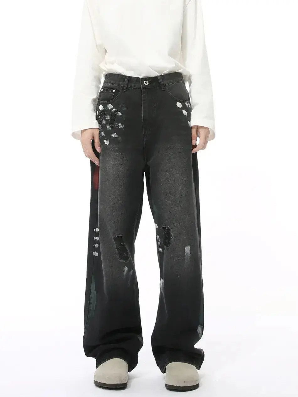 Japanese Brand Retro loose graffiti high street jeans Size US 32 / EU 48 - 2 Thumbnail