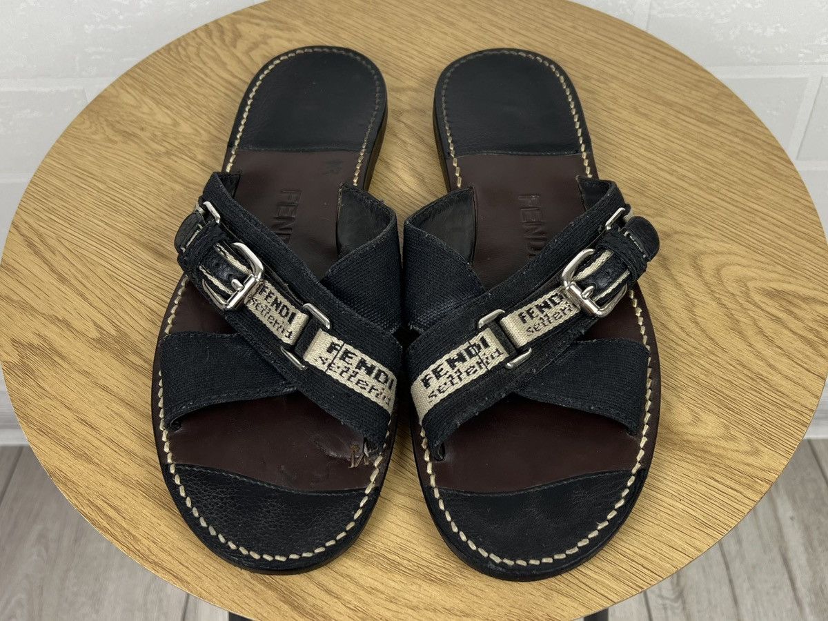 Fendi FENDI Sandals Leather Shoes Straps Black Logo Men’s Size US 9.5 / EU 42-43 - 4 Thumbnail