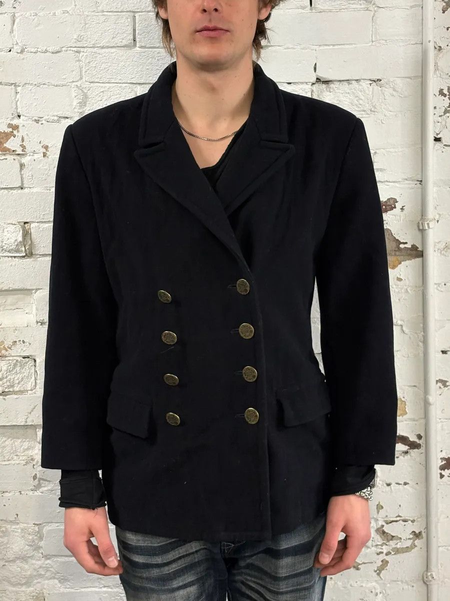 Armani 1990s Armani Navy Wool Caban Officer Jacket Size US S / EU 44-46 / 1 - 1 Thumbnail