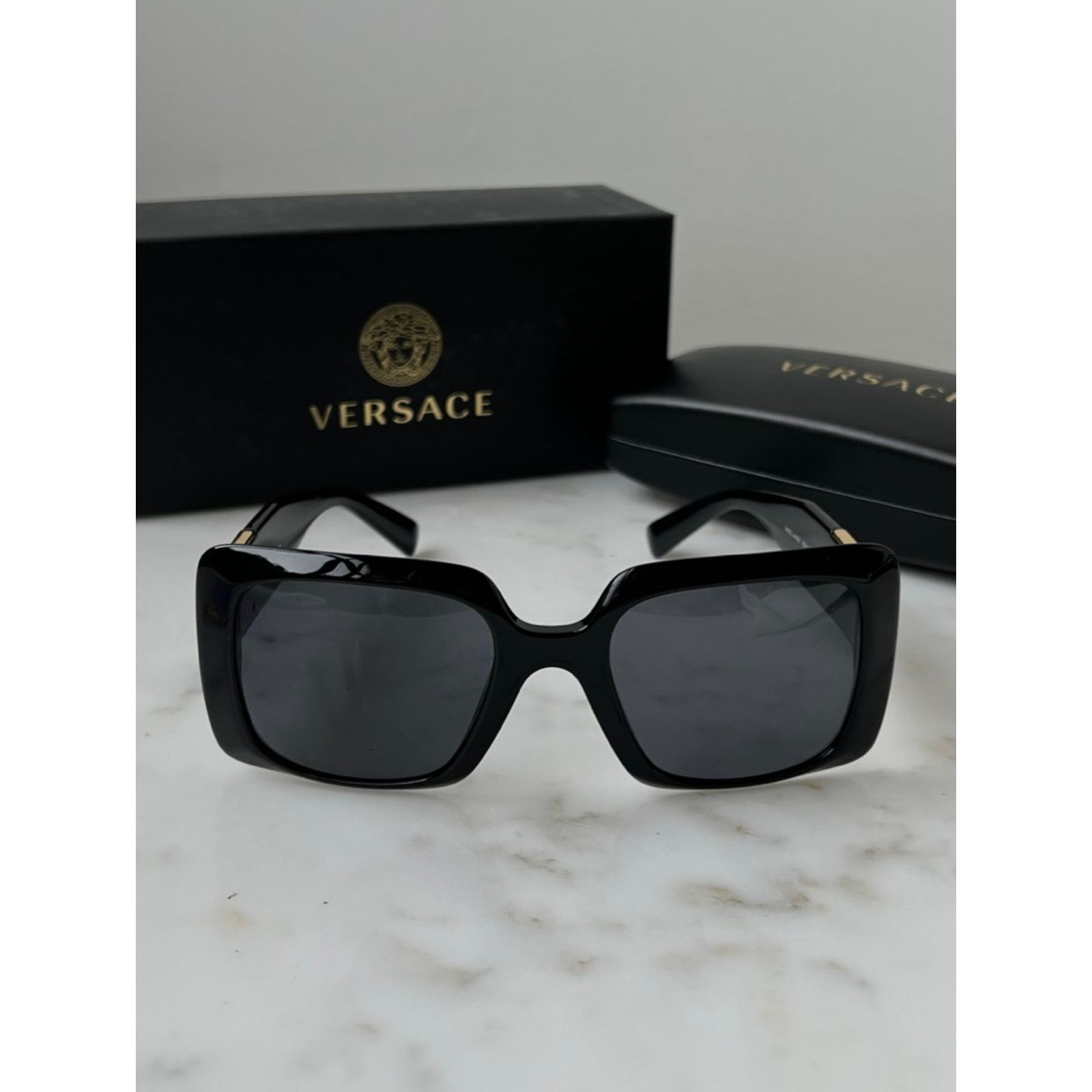Versace NEW Versace VE4405 Black Square Medusa Sunglasses Size ONE SIZE - 7 Thumbnail