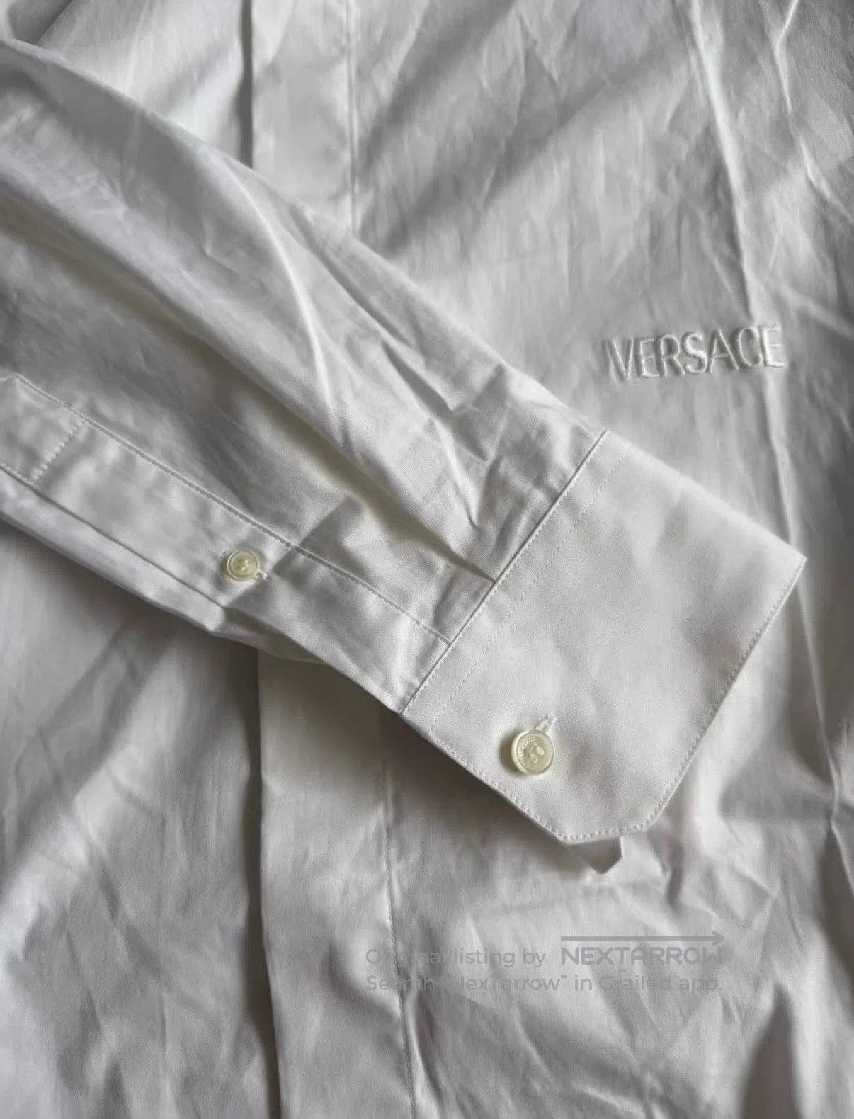 Versace White Long Sleeve Button-Up Shirt - Size L. Size US L / EU 52-54 / 3 - 7 Thumbnail