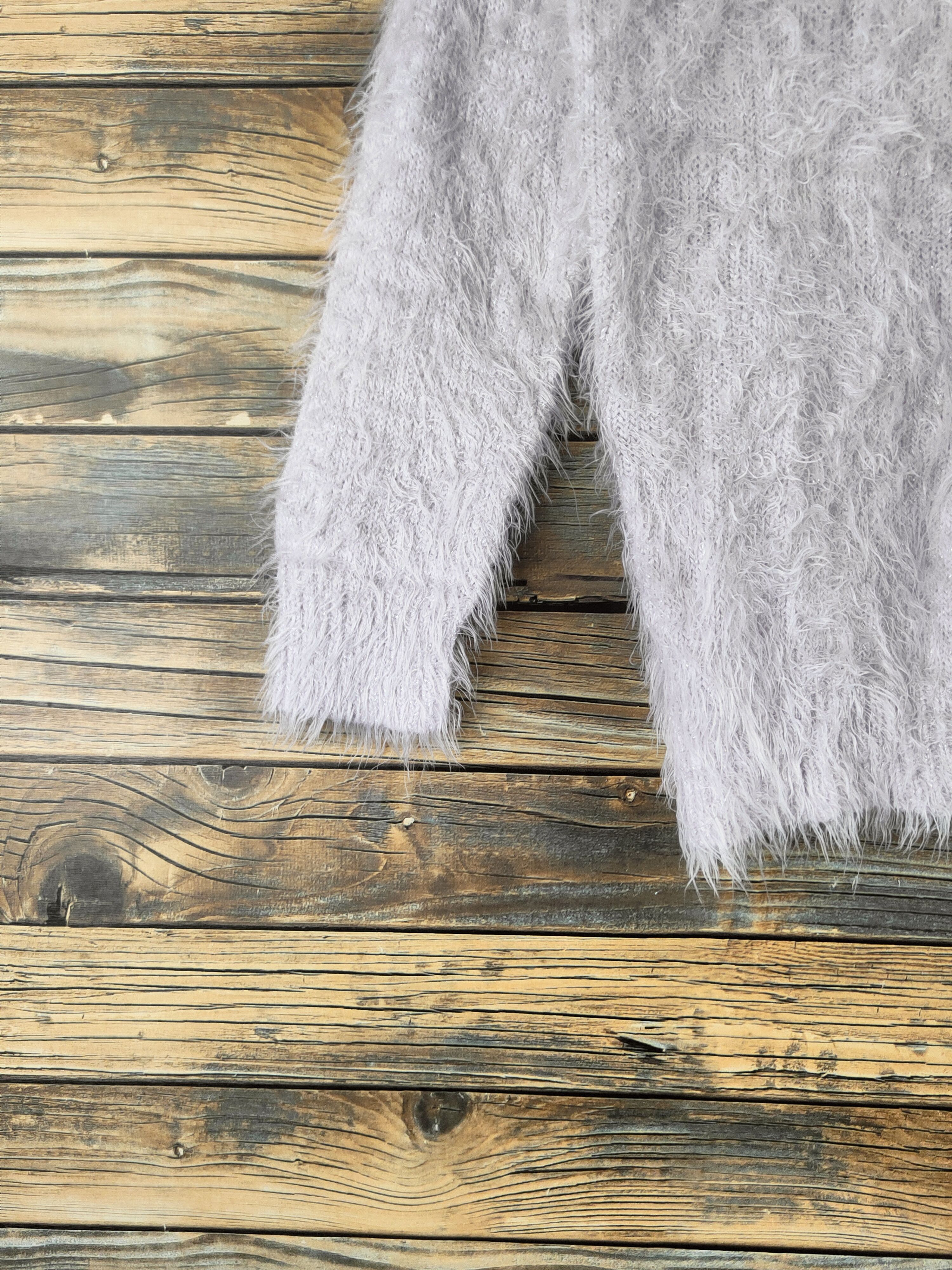 Japanese Brand DL Shoo La Rue Silver Fur Mohair shaggy Knitwear #46-438 Size M / US 6-8 / IT 42-44 - 4 Thumbnail