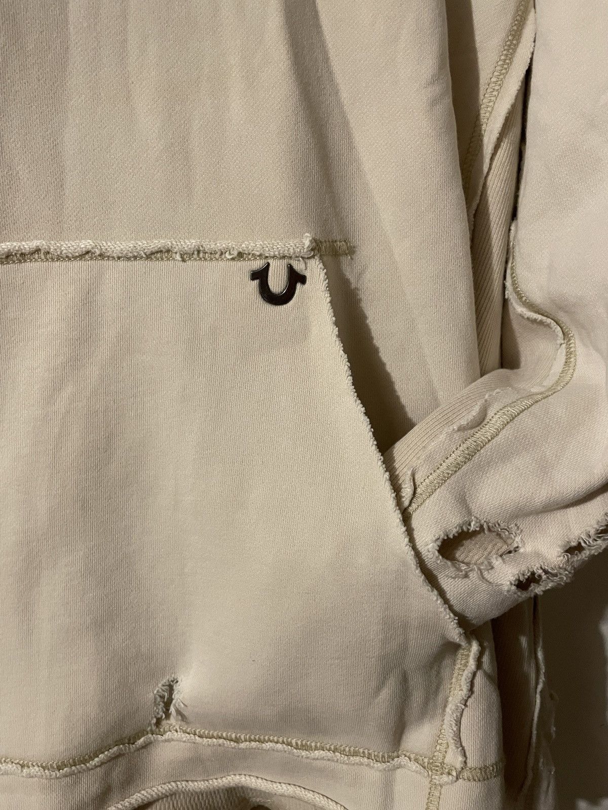 True Religion Heavy Washed Ripped Vintage Hoodie Size US XXL / EU 58 / 5 - 2 Thumbnail