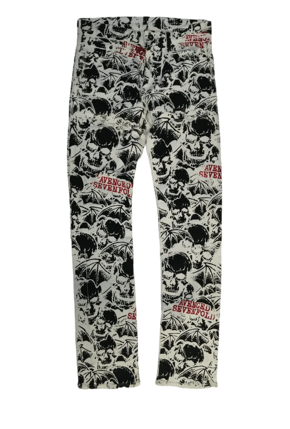 Handmade UJ Custom Avanged Sevenfold OverPrint Pant Slim Fit Straight Size US 29 - 1 Thumbnail