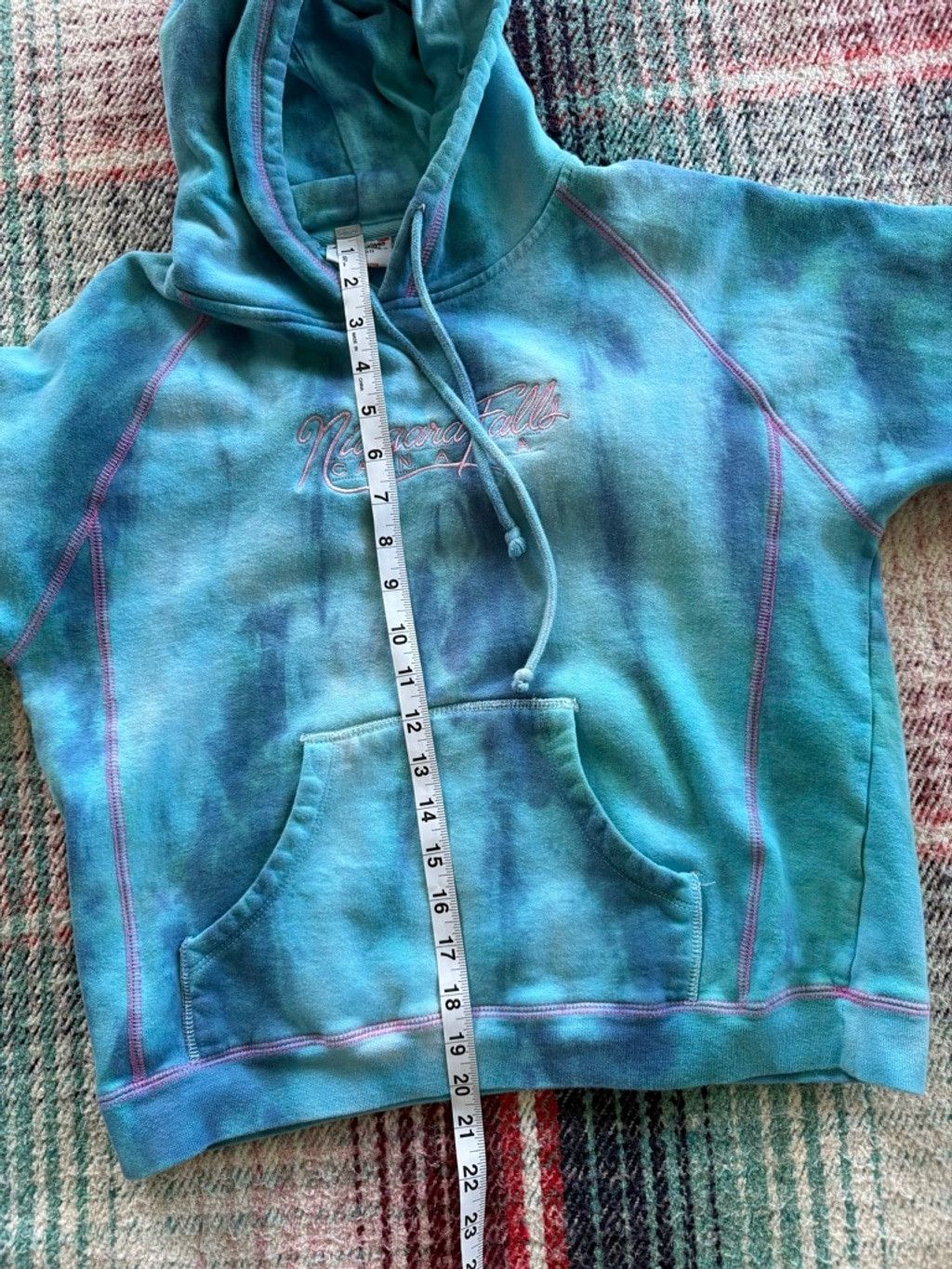 Vintage Vintage Blue Tie-Dye Niagara Falls Hoodie M Size M / US 6-8 / IT 42-44 - 7 Thumbnail