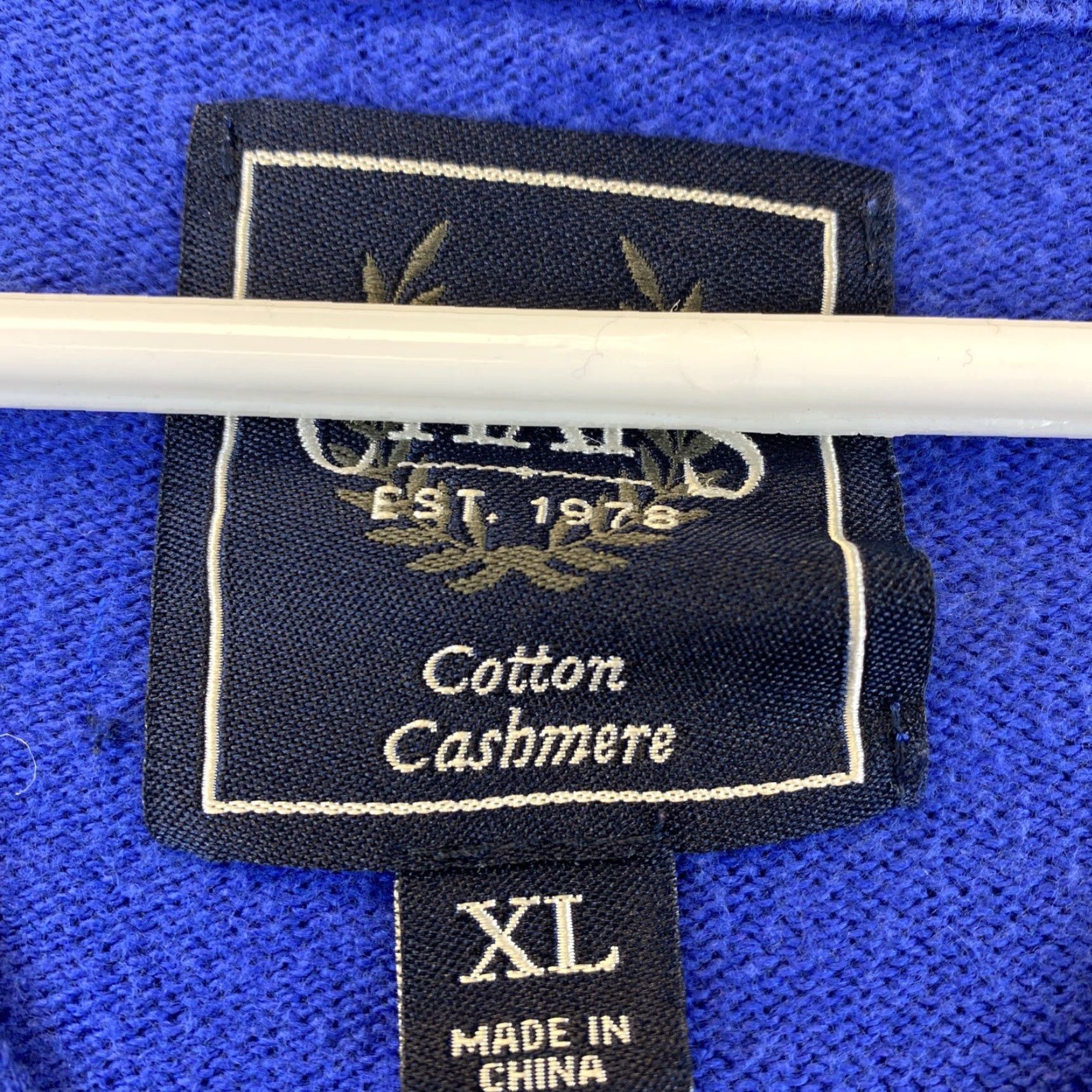 Chaps CHAPS Men’s Sweater Cotton Cashmere V-NECK Size XL Blue Long Sleeve/V-NECK 64-35/63-? Size US XL / EU 56 / 4 - 3 Thumbnail