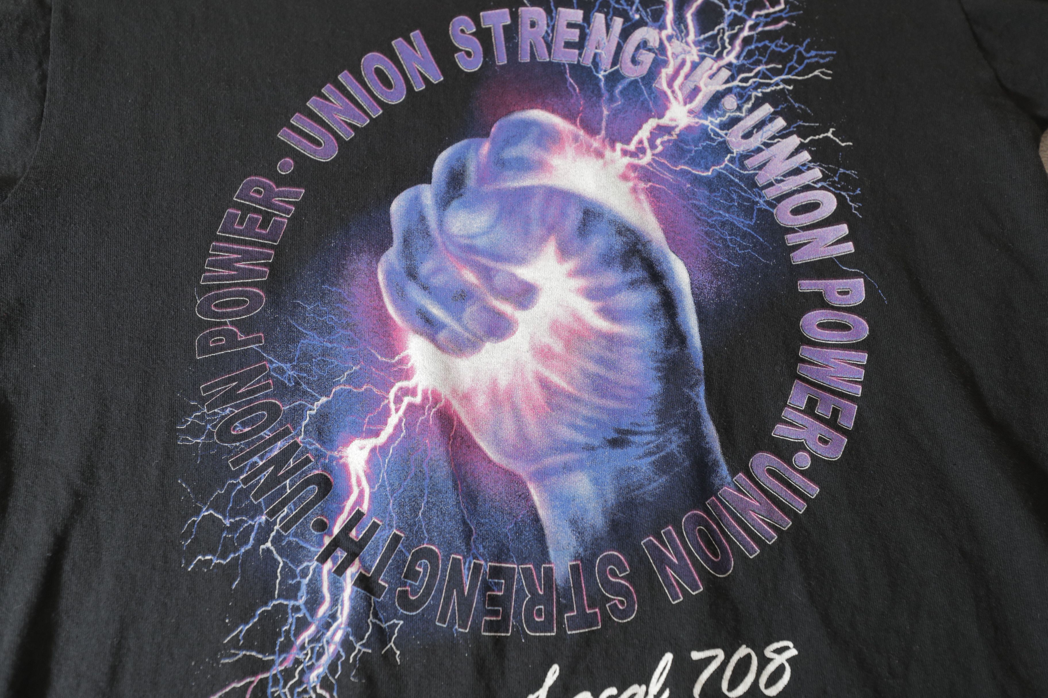 Vintage Union Strength Union Power Local 708 Denver Tee (L) Size US L / EU 52-54 / 3 - 7 Thumbnail