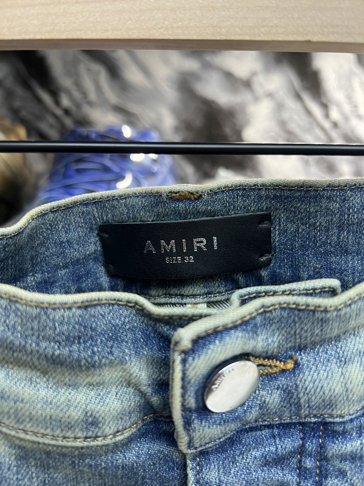 Amiri Amiri MA Quad Applique Skinny Jeans in Blue Wash Size US 32 / EU 48 - 7 Thumbnail