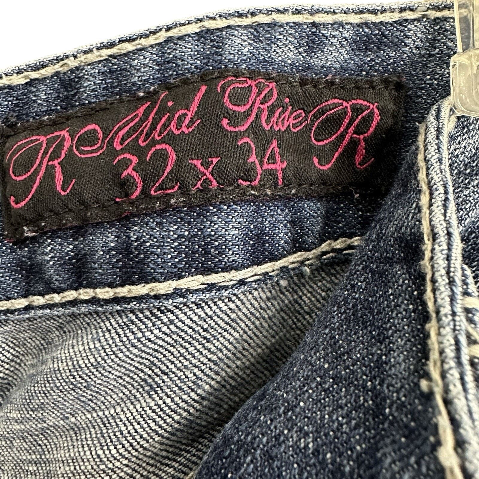 Other Rock & Roll Cowgirl Jeans Womens 32x34 Studded Silver Stitch Size 32" / US 10 / IT 46 - 9 Thumbnail
