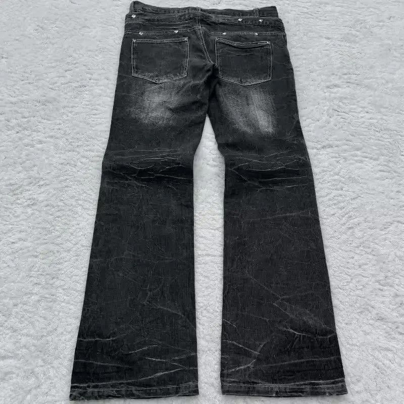 Other Y2K Washed Flared Double Waisted Lace Up Jean Size US 38 / EU 54 - 4 Thumbnail